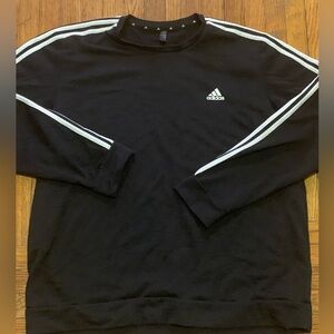 Adidas Three Stripe Crew Neck Sweatshirt Mens XXL Black
